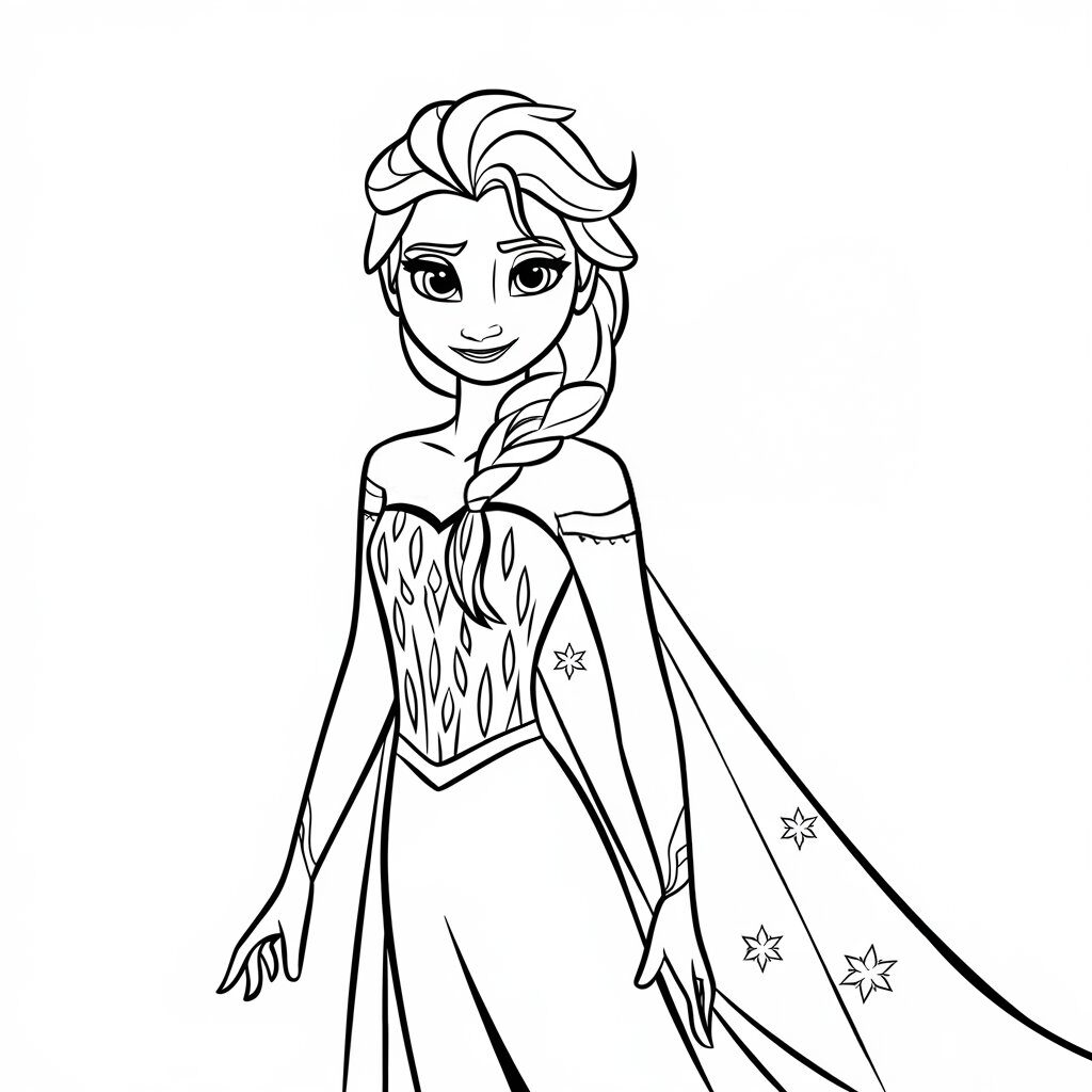 elsa di frozen da colorare