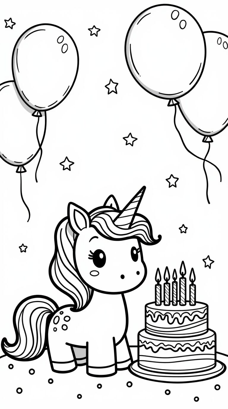Unicorni da Colorare candele di compleanno