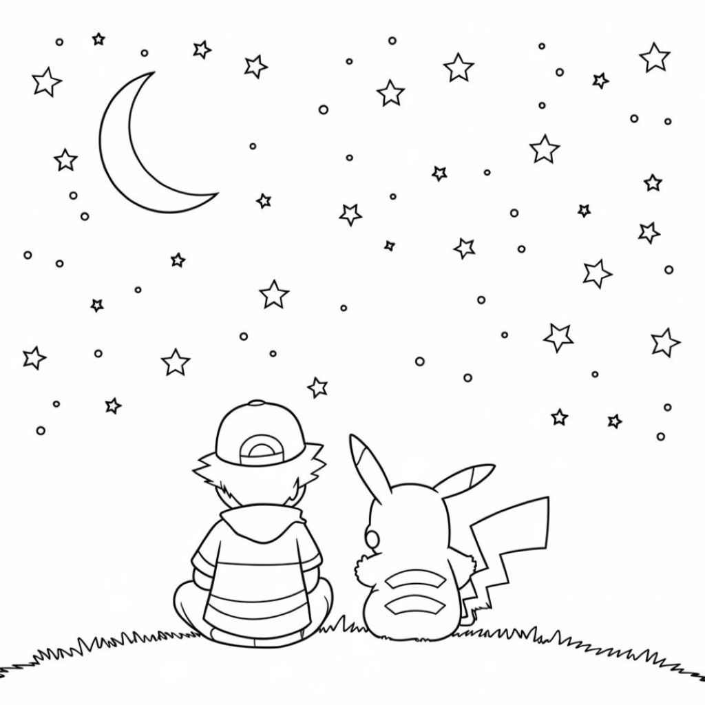 disegno pikachu da colorare