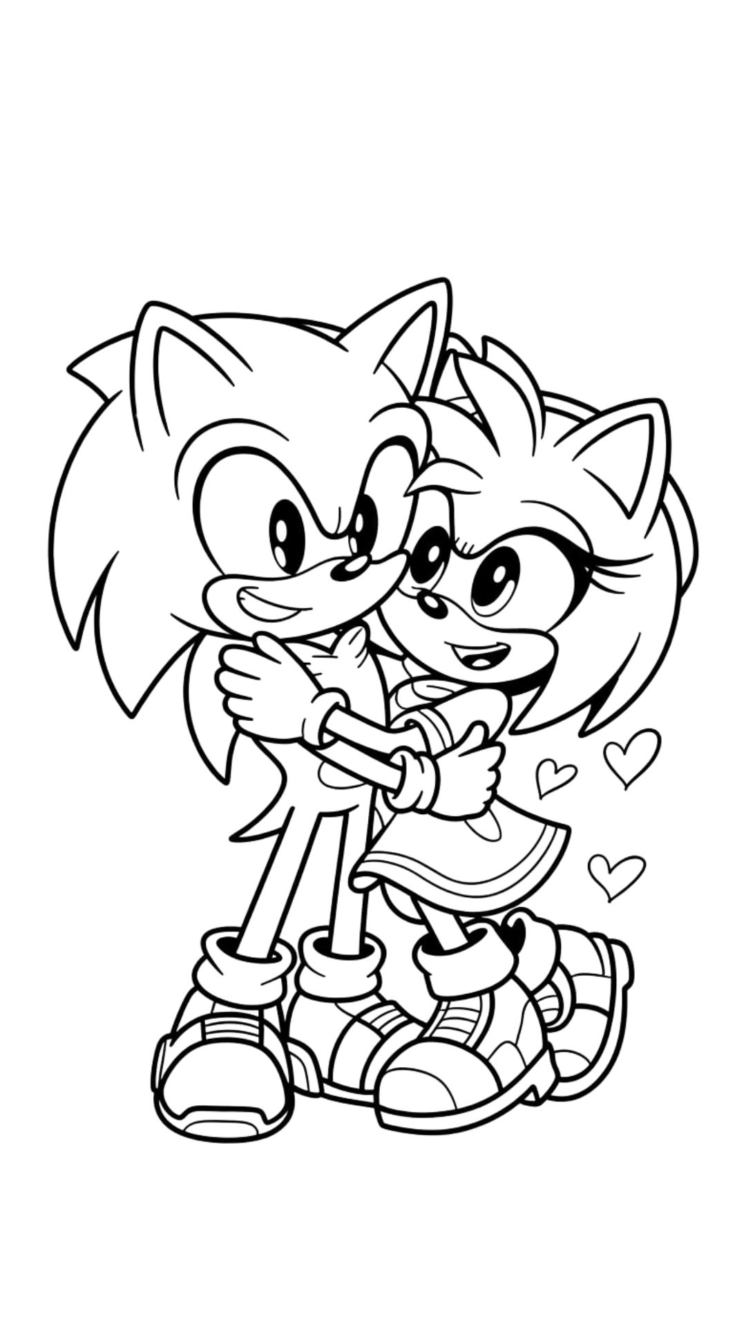 amy e sonic da colorare
