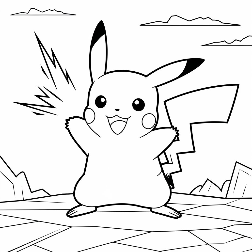 pikachu da colorare disegni kawaii