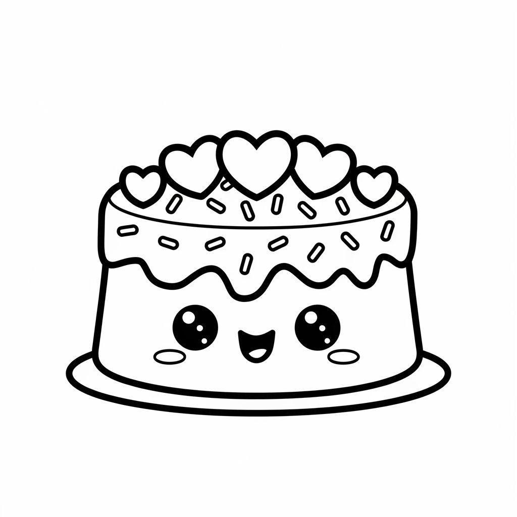 torta di compleanno disegno colorato