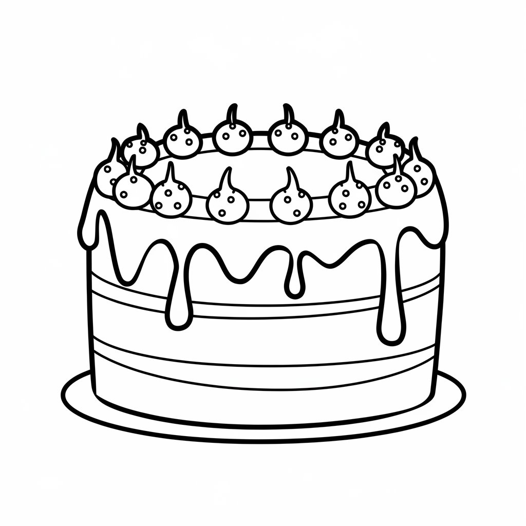 disegno da colorare torta di compleanno
