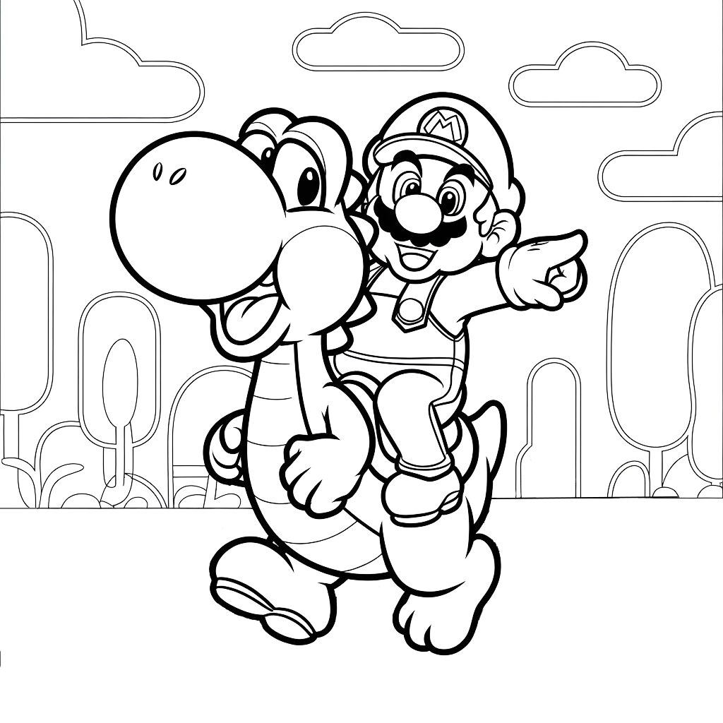 immagini di super mario da colorare