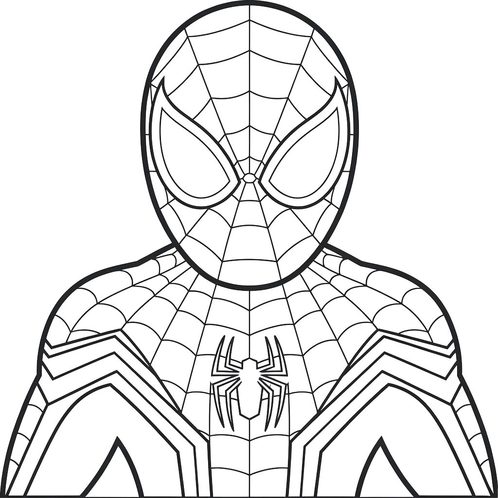 maschera da colorare spiderman