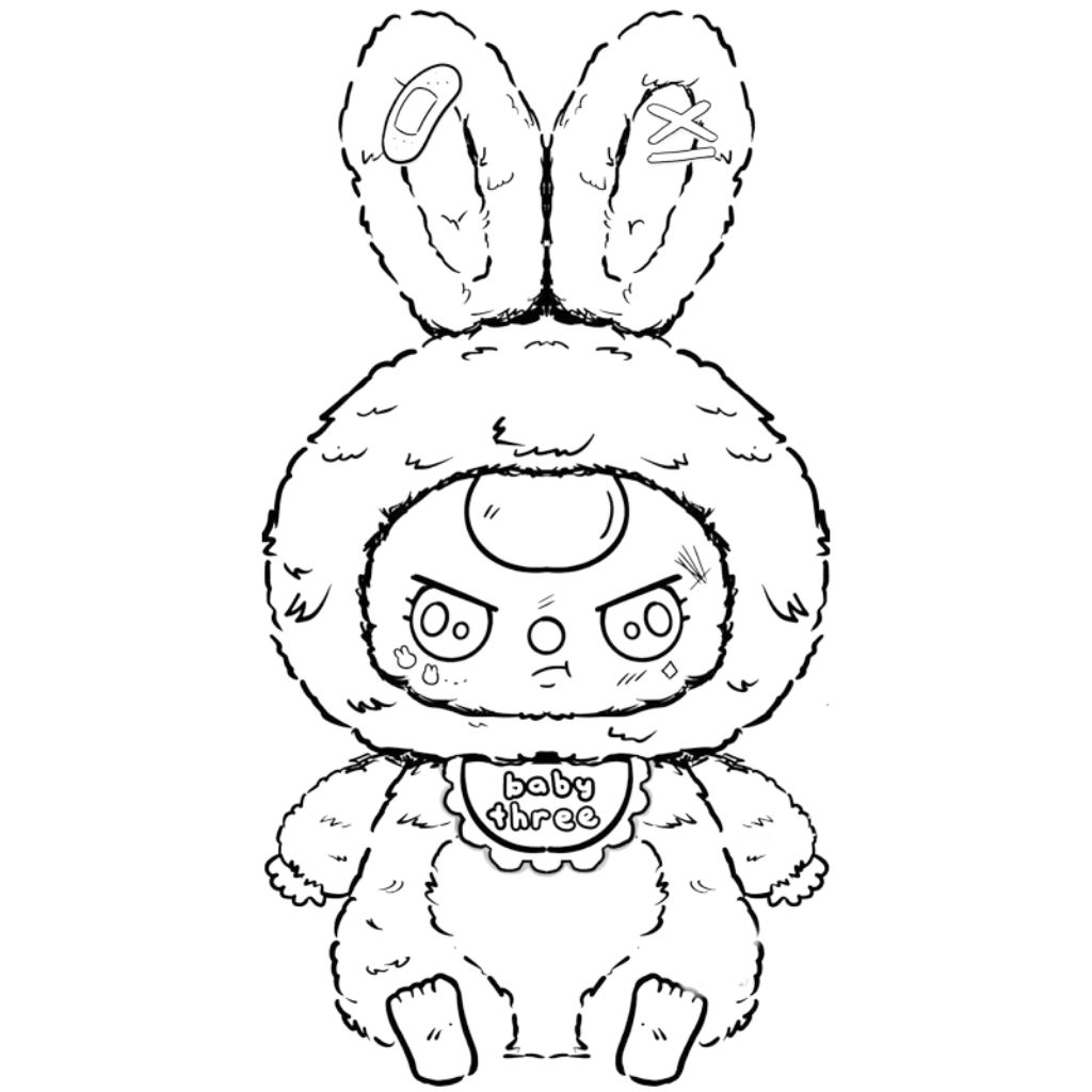 Scarica e colora baby three