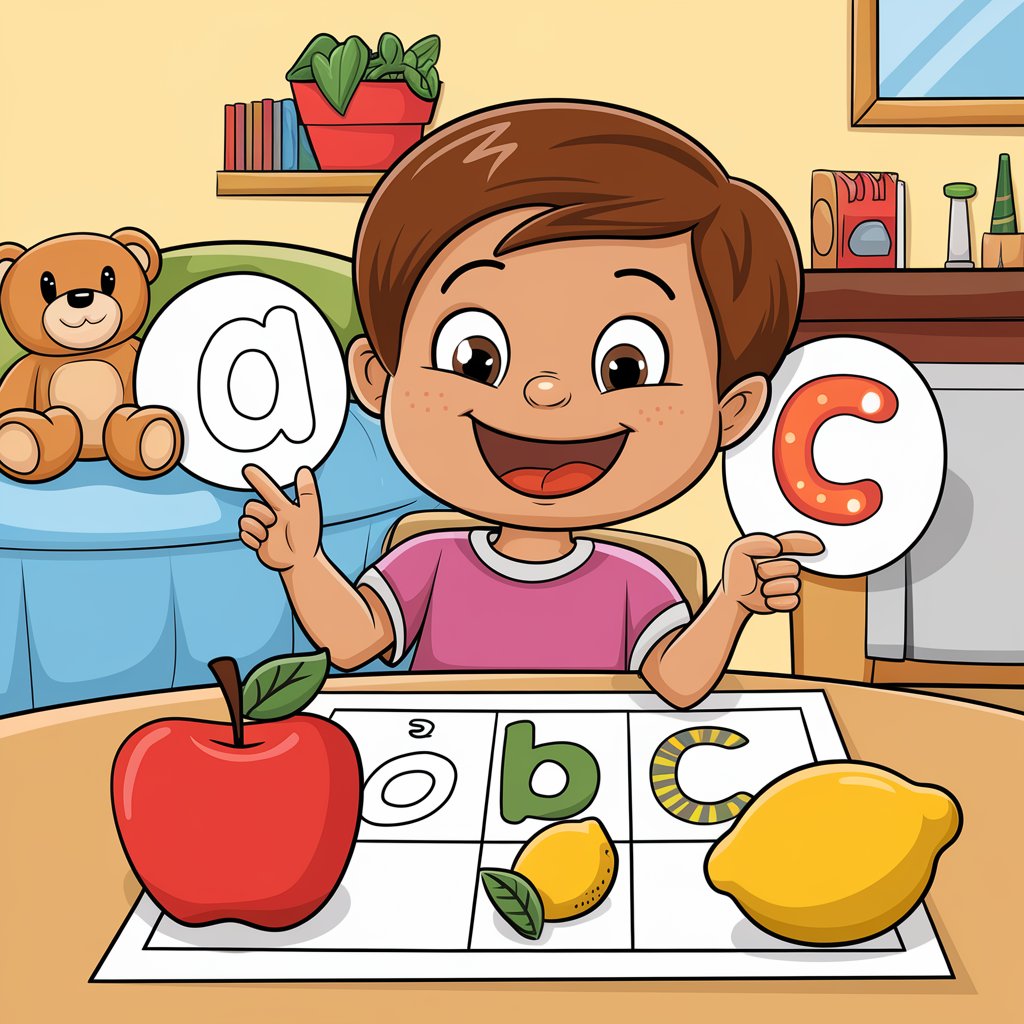 Bambino imparare l’alfabeto cover