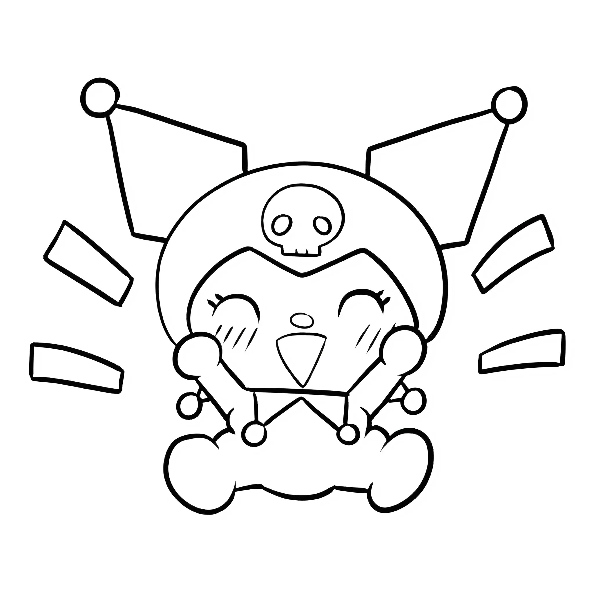 Pagina da colorare Kuromi gratuita e kawaii