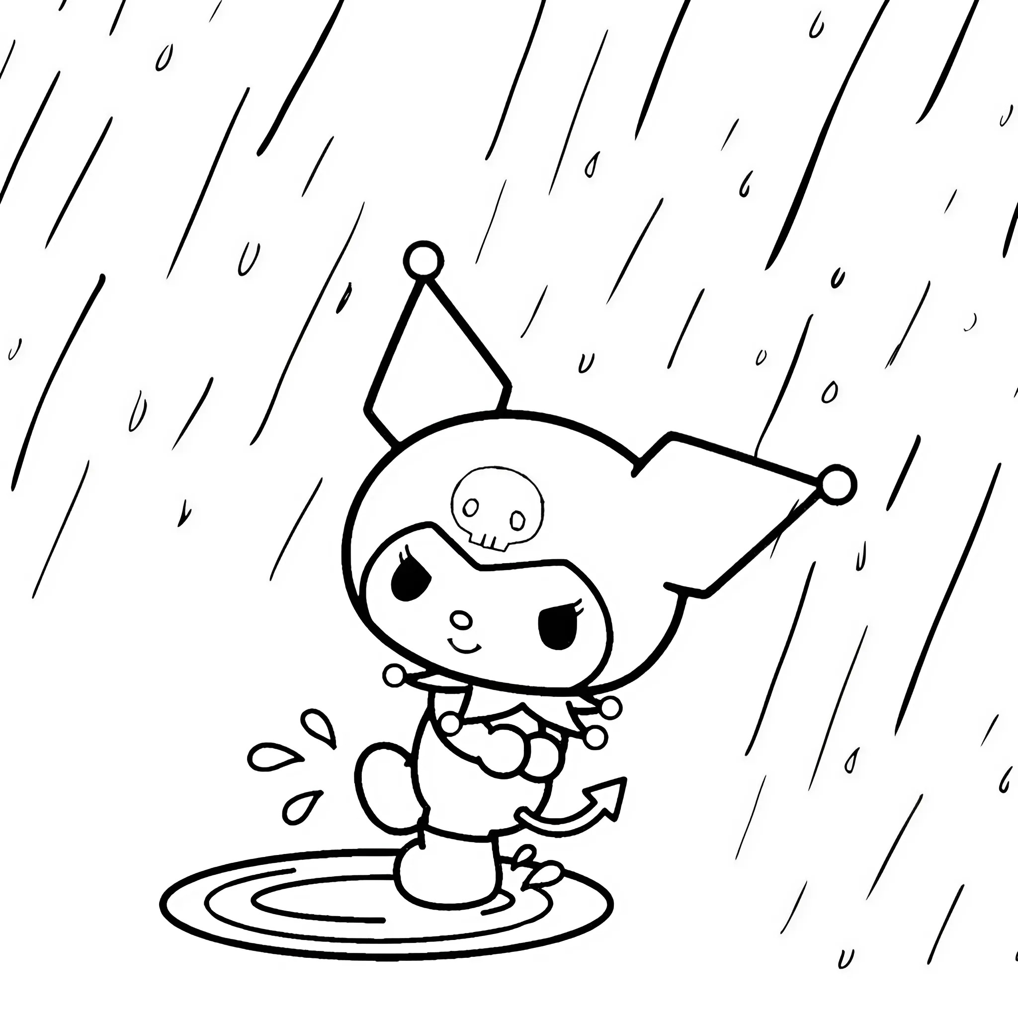 Disegno da colorare Kuromi scaricabile e stampabile