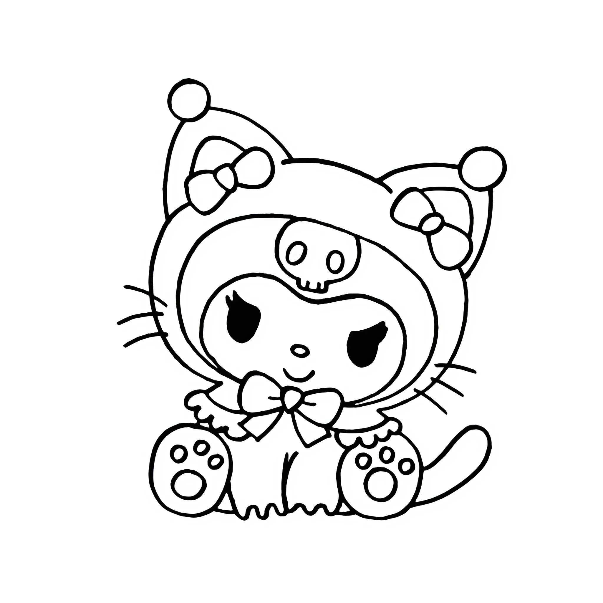 Disegno da colorare Kuromi da stampare per bambini