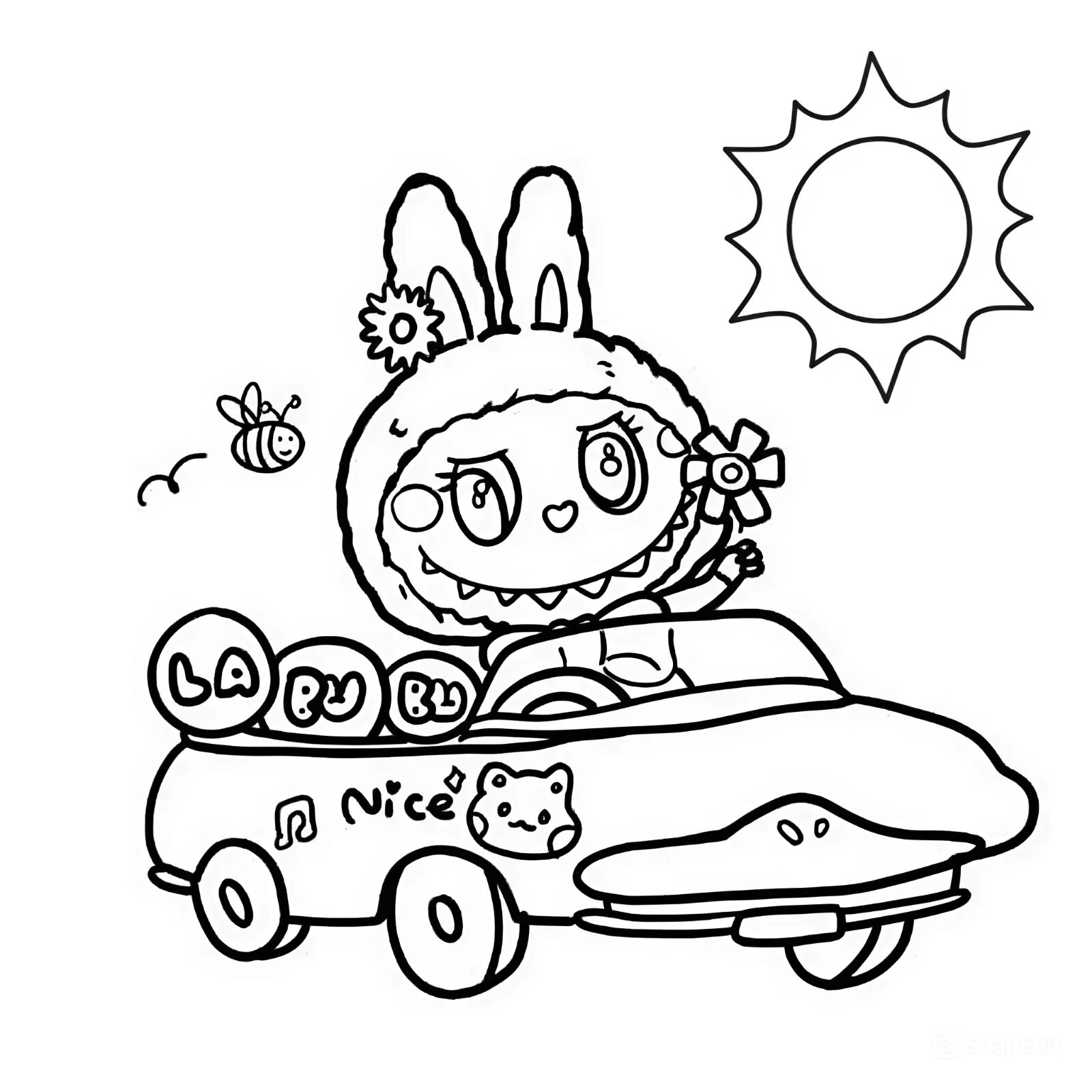 Labubu Disegno da colorare kawaii