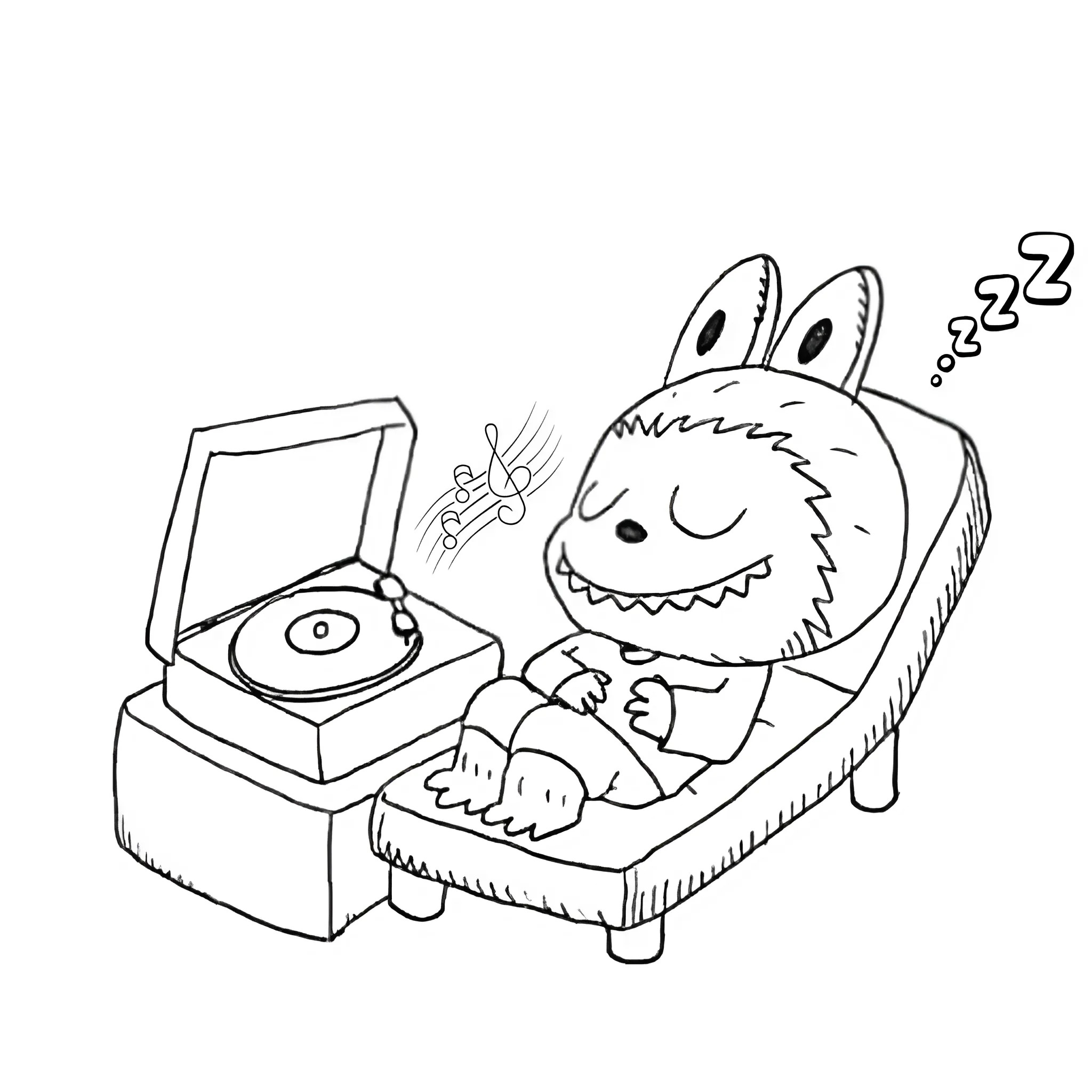 Labubu Disegno da colorare a casa