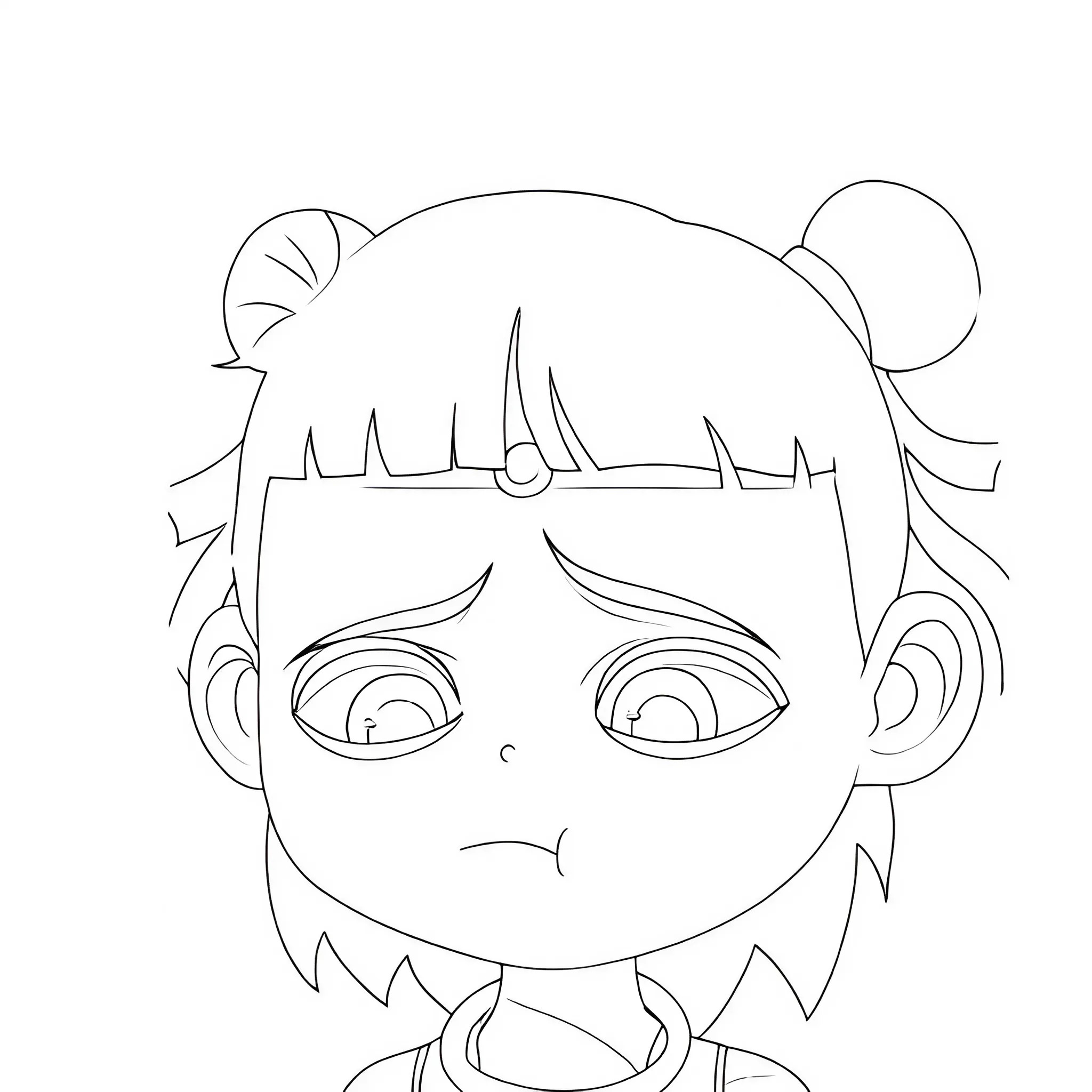 Foglie da colorare di Ne Zha per bambini piccoli e scuola materna