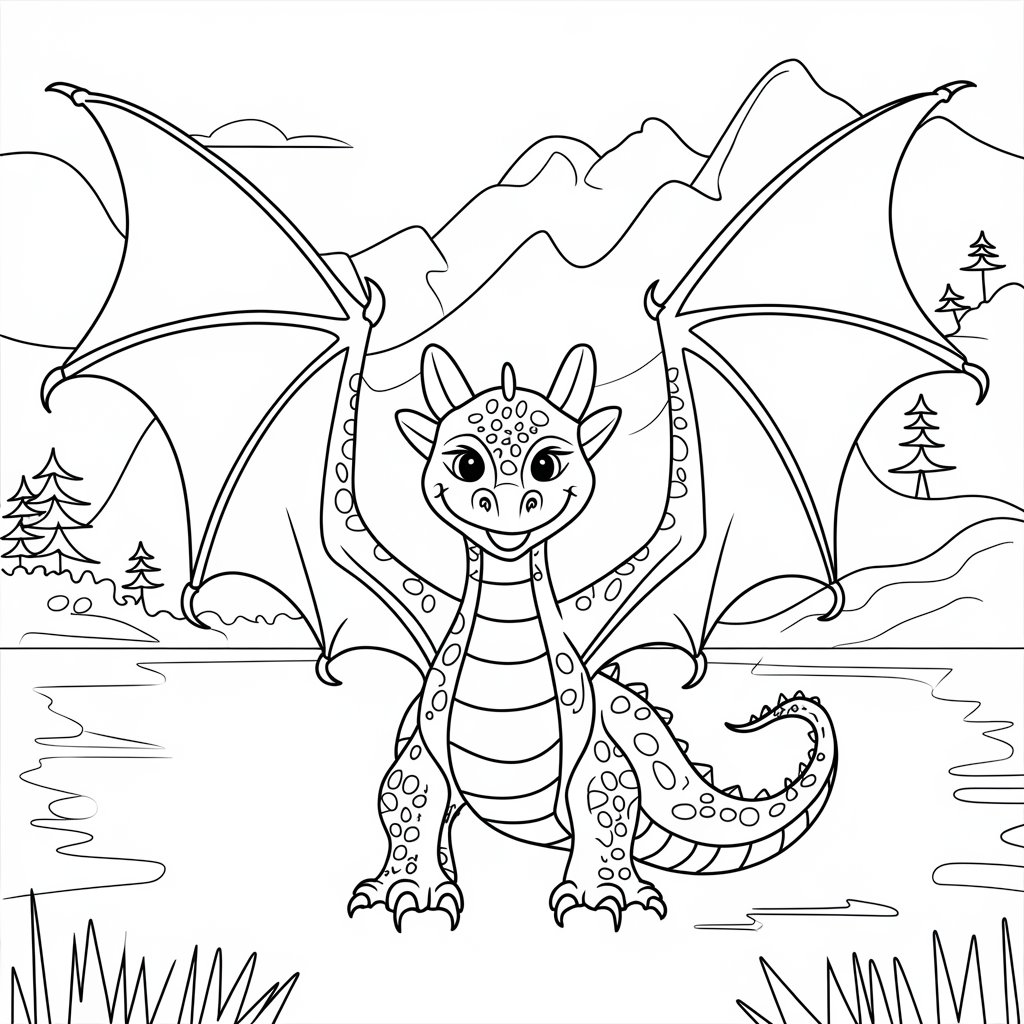 disegni di draghi da colorare