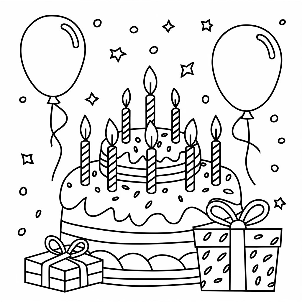 buon compleanno disegno da colorare