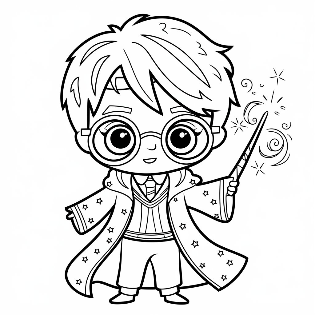 disegni da colorare harry potter kawaii