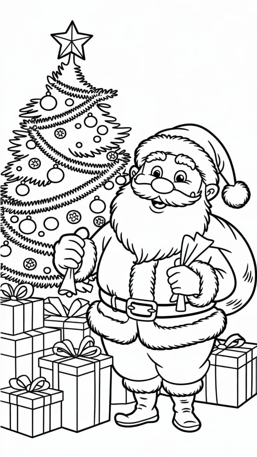 albero di natale da colorare per bambini