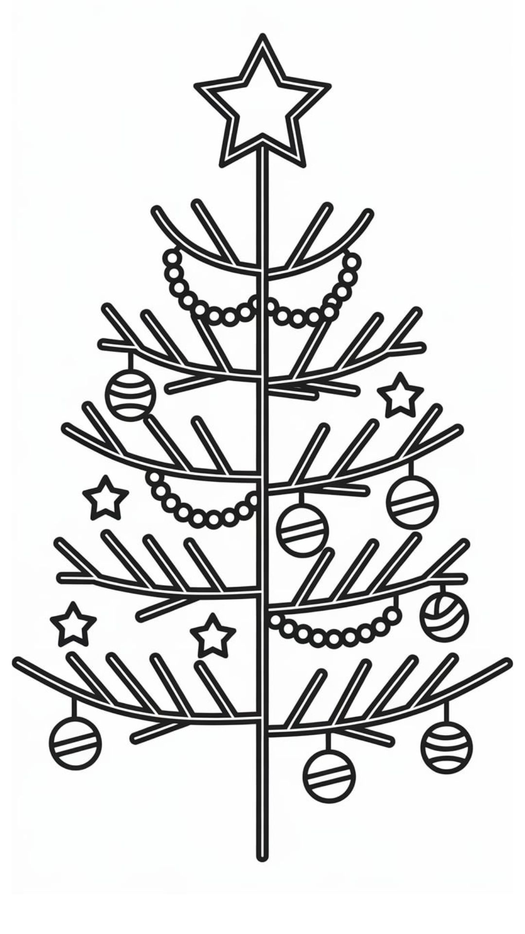 albero di natale da colorare