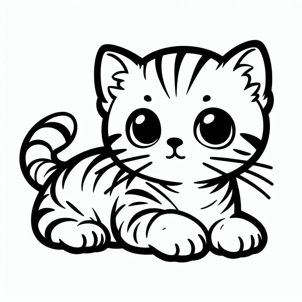 disegno gattini da colorare