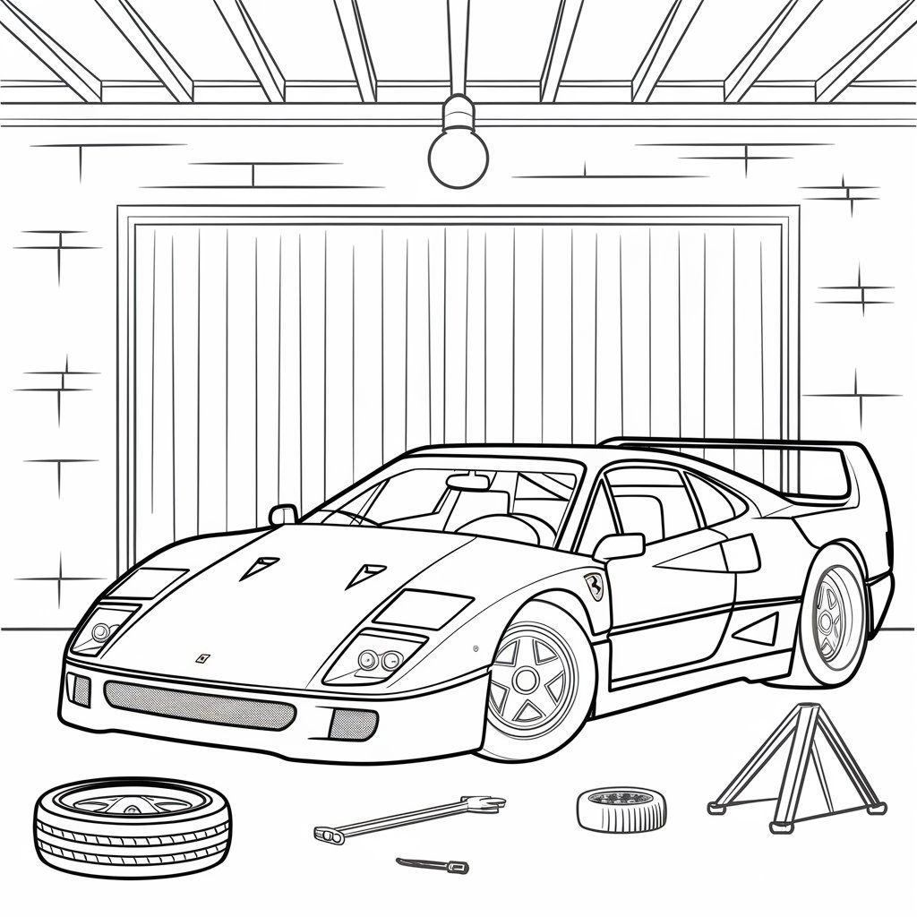 disegno ferrari da colorare