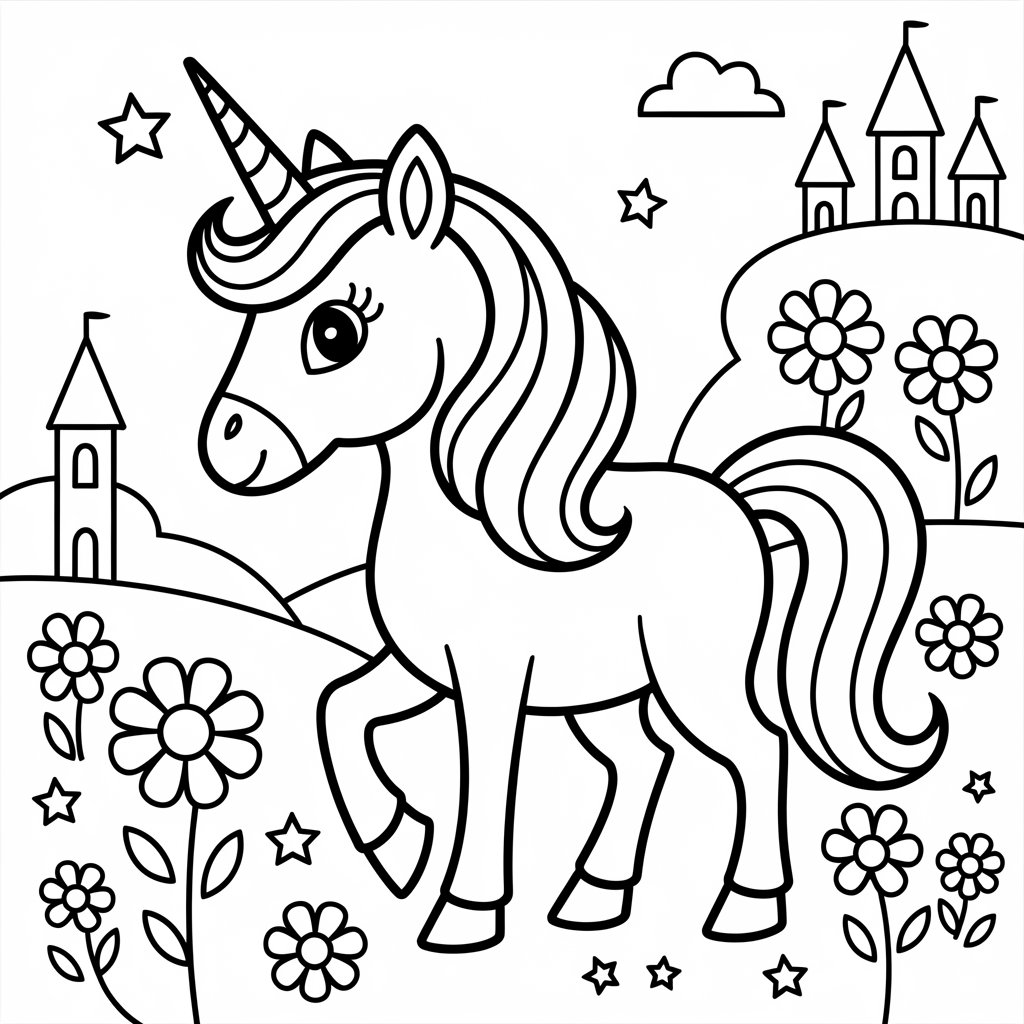 disegno da colorare unicorni