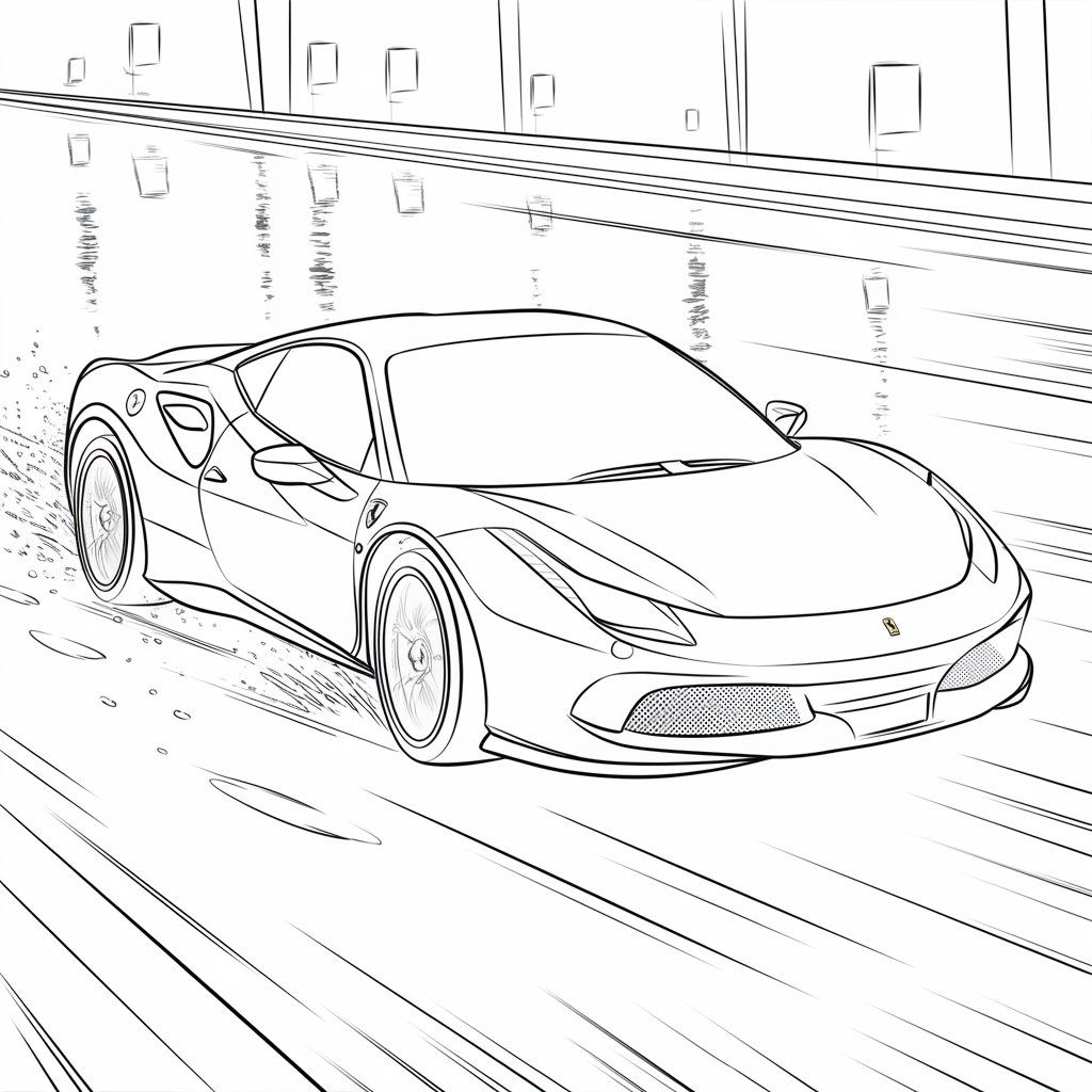disegni di ferrari da colorare