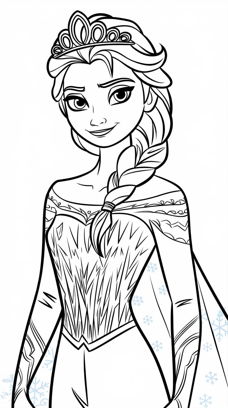 elsa di frozen da colorare