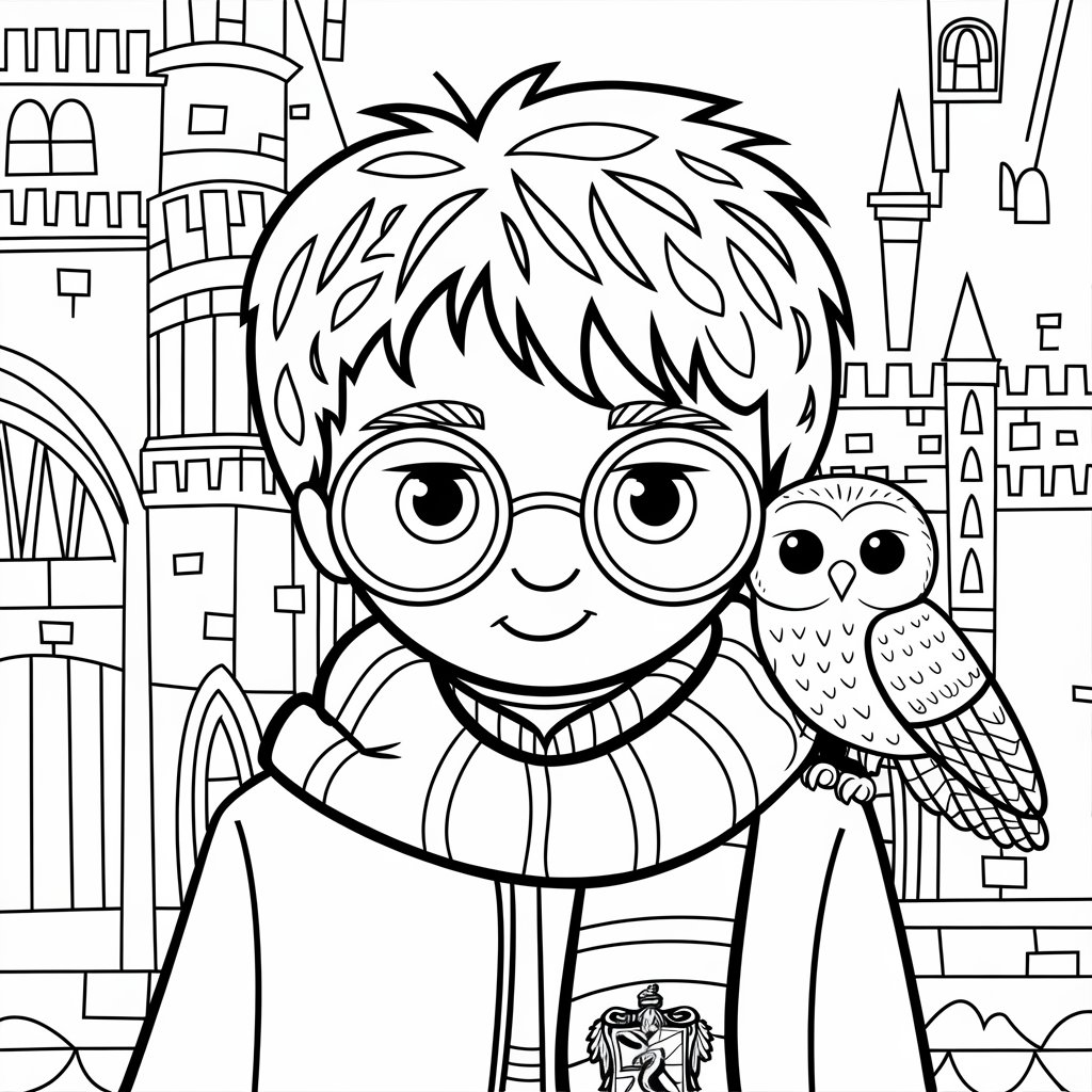 disegno harry potter da colorare