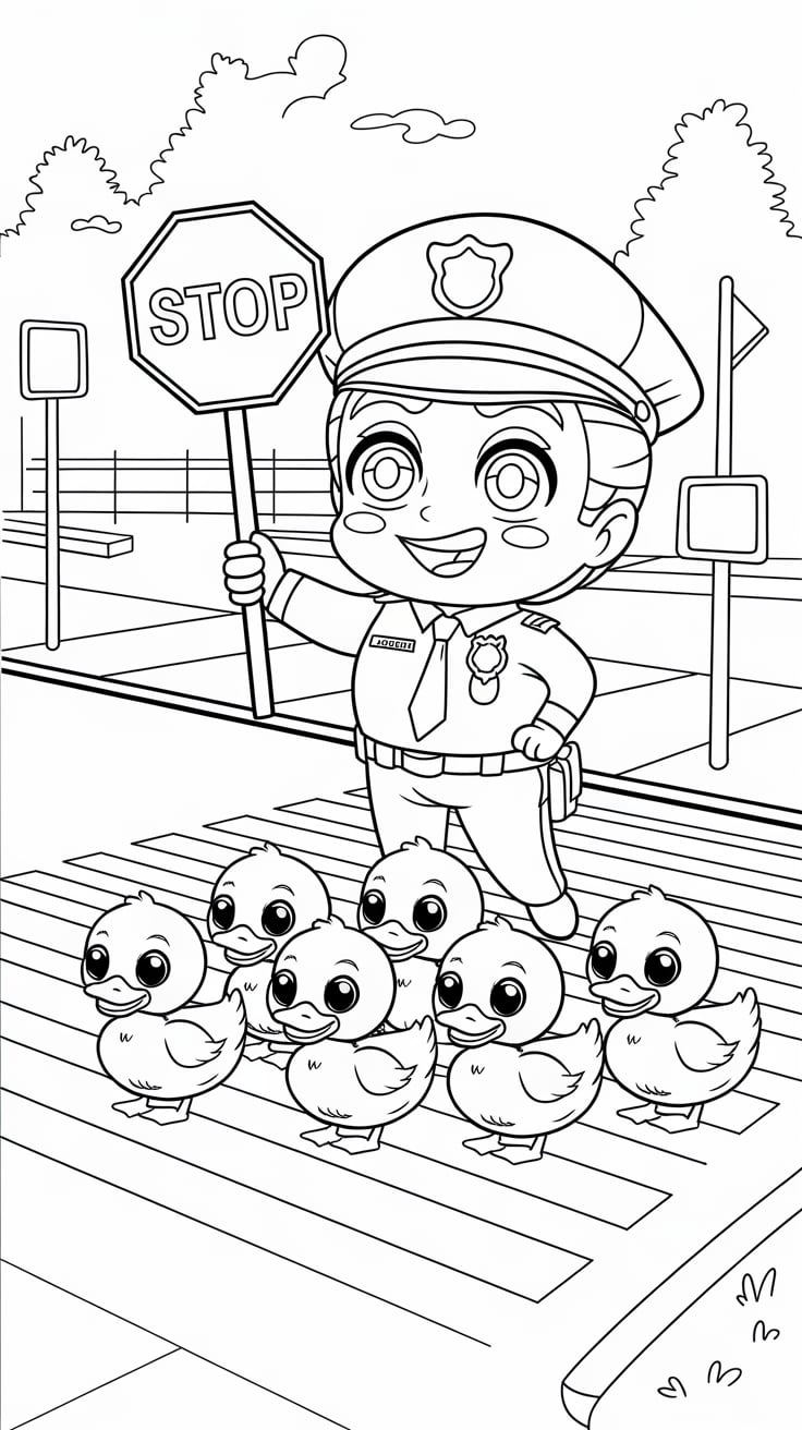 disegno polizia da colorare