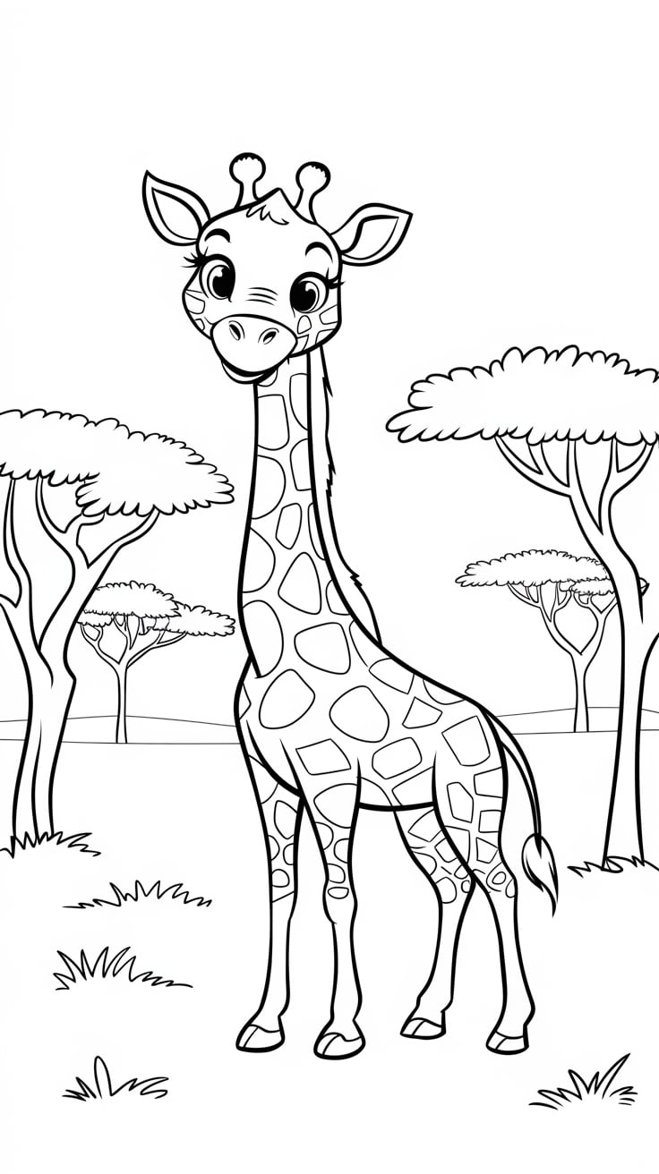 immagini di giraffe da colorare