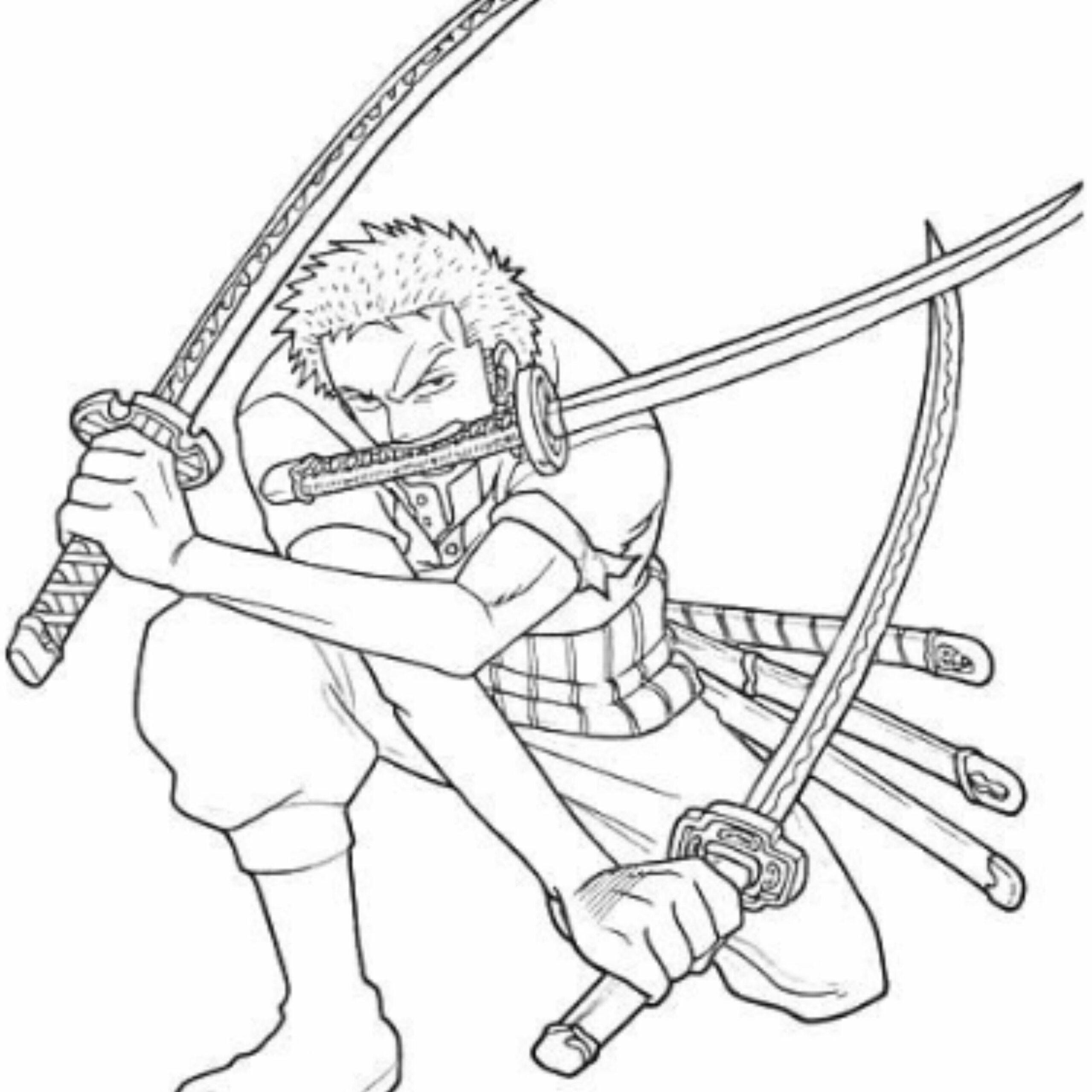zoro one piece da colorare