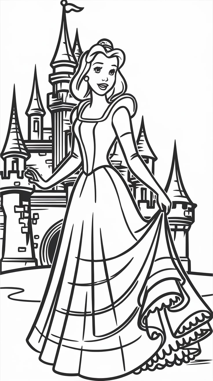 disegno da colorare principesse disney