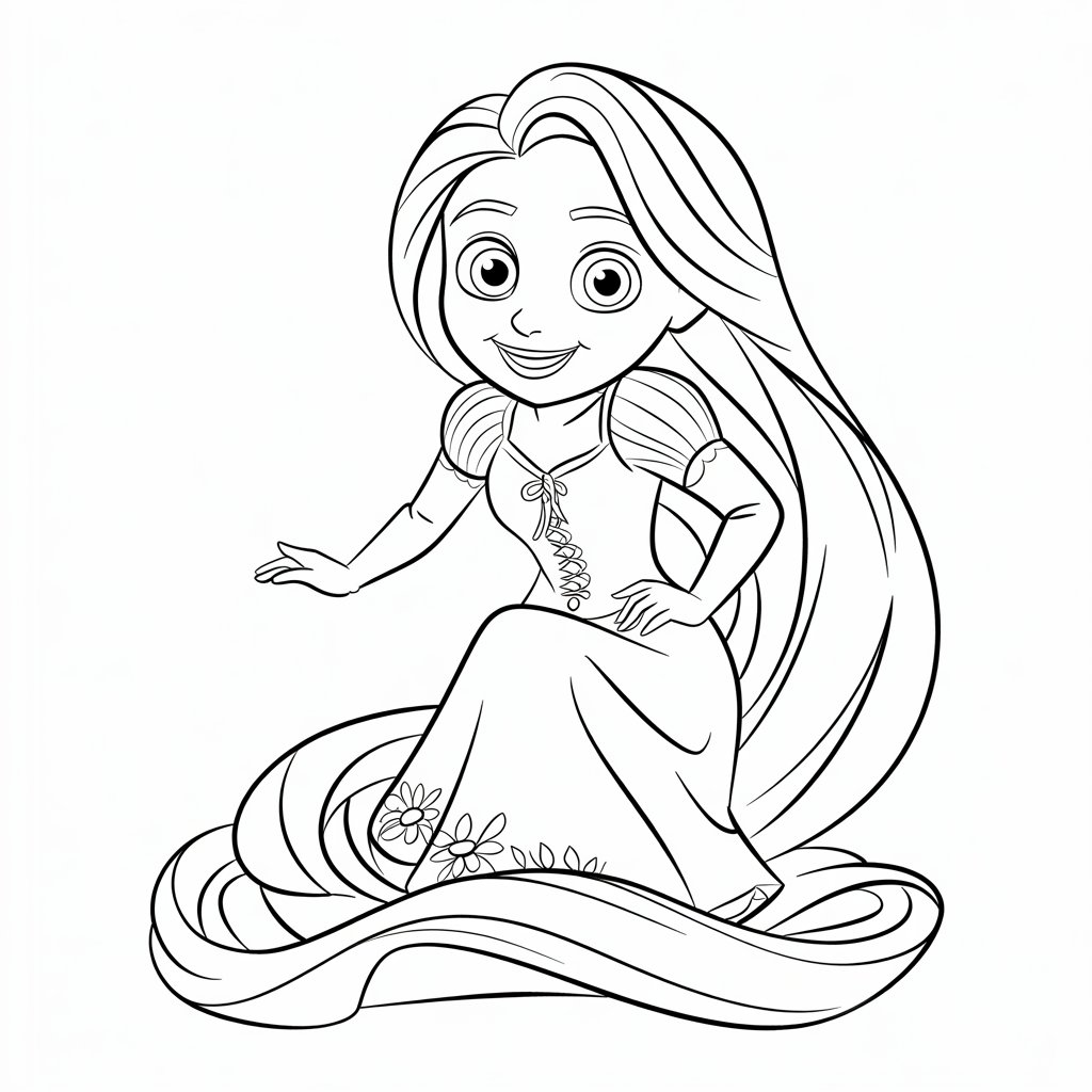 rapunzel da colorare e stampare