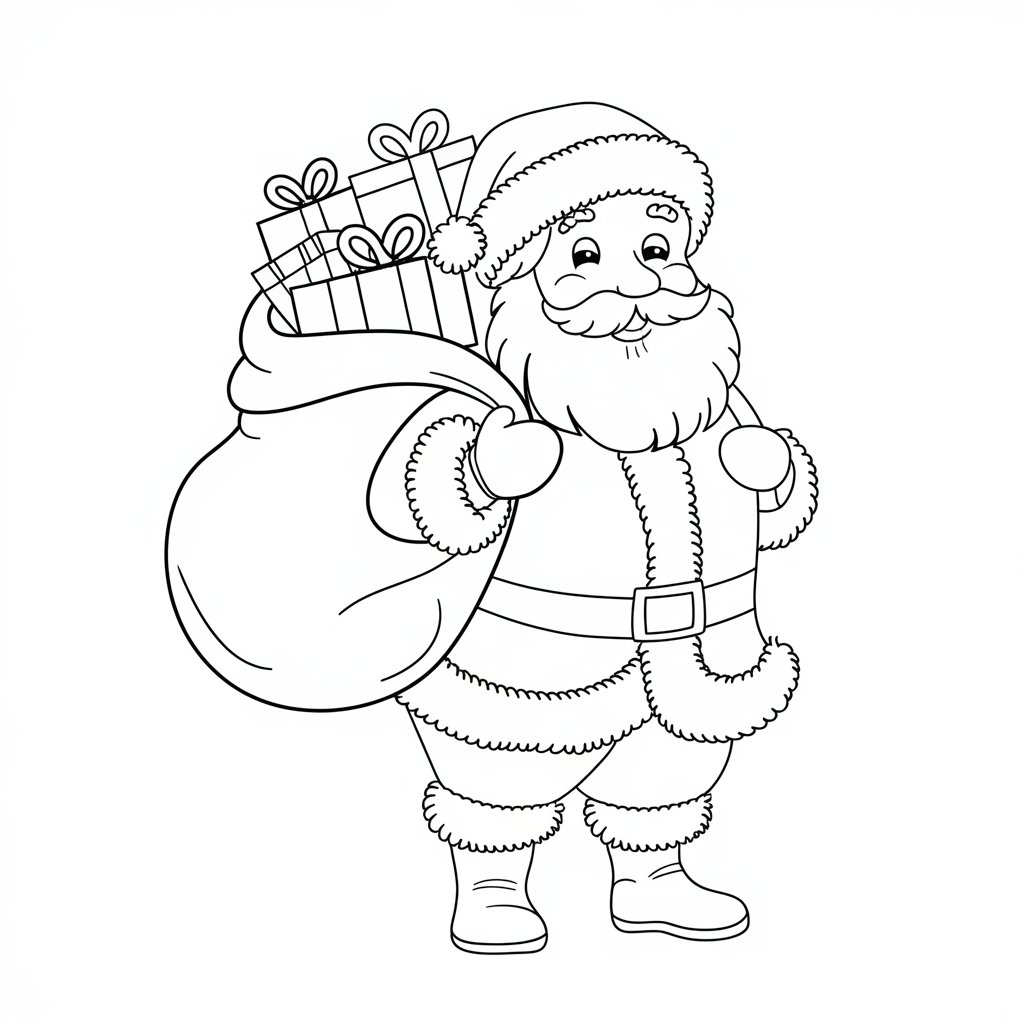 babbo natale disegno da colorare