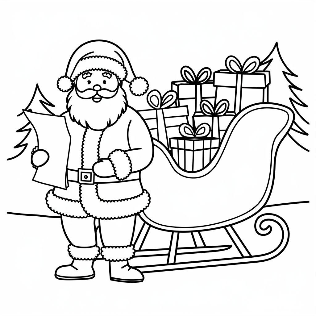 disegni colorare babbo natale