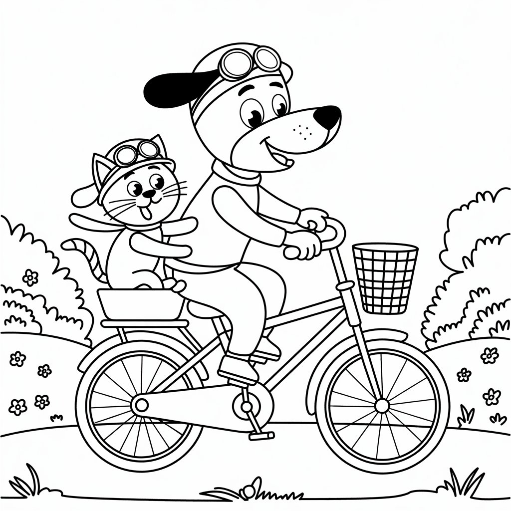 cane e gatto da colorare