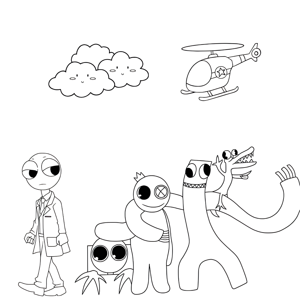 rainbow friends coloring pages