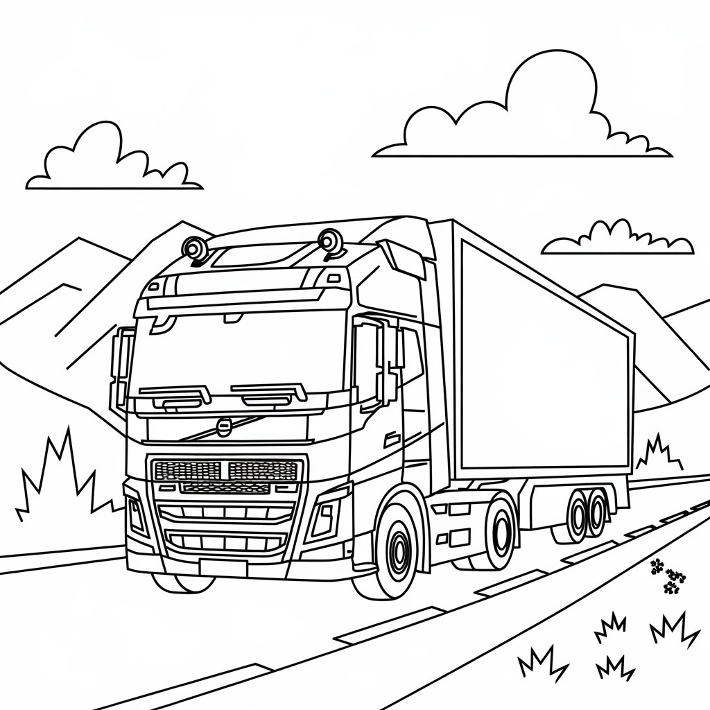 disegni camion da colorare