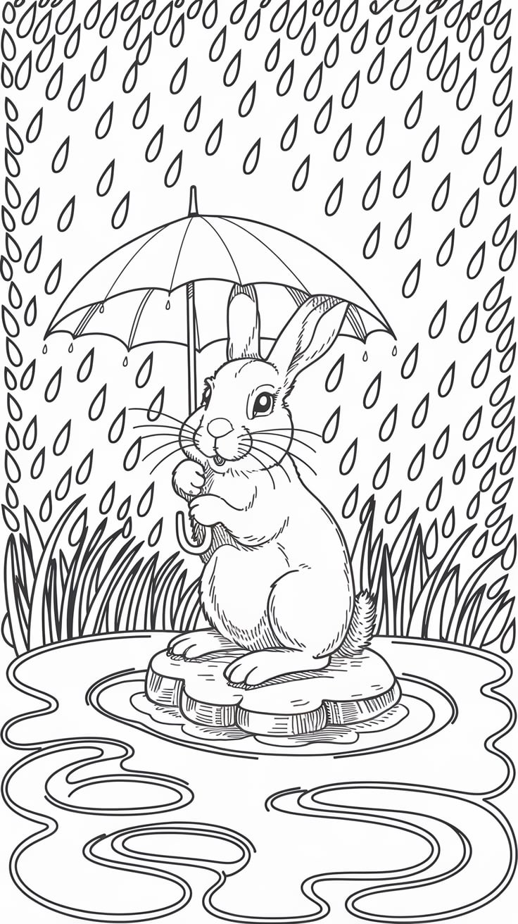 coniglio disegno da colorare