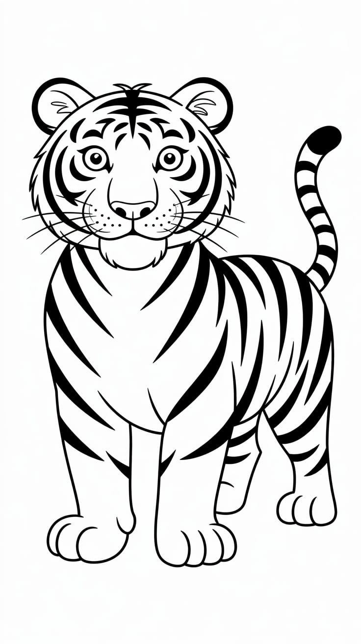 disegni di tigre da colorare