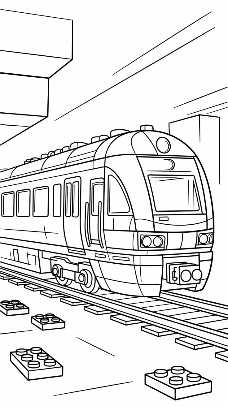 lego trein kleurplaat