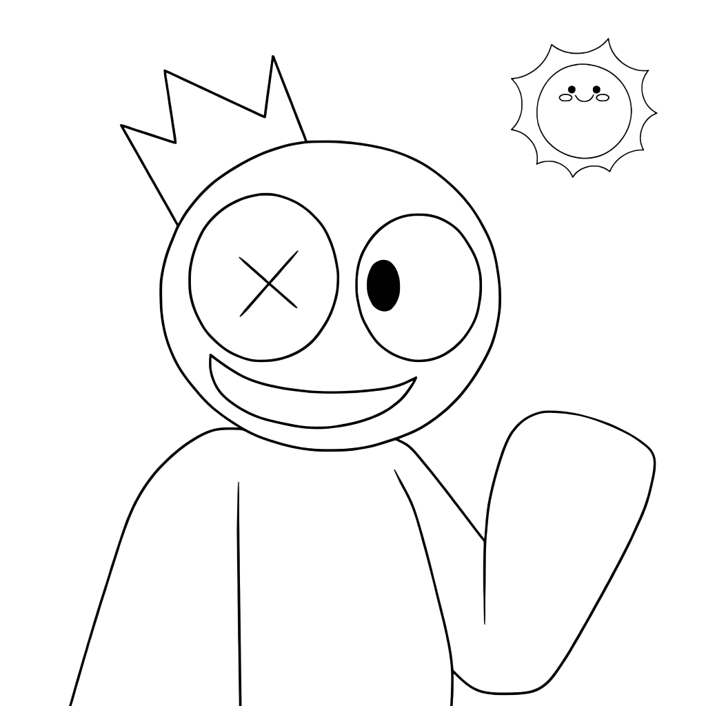 rainbow friends blue da colorare