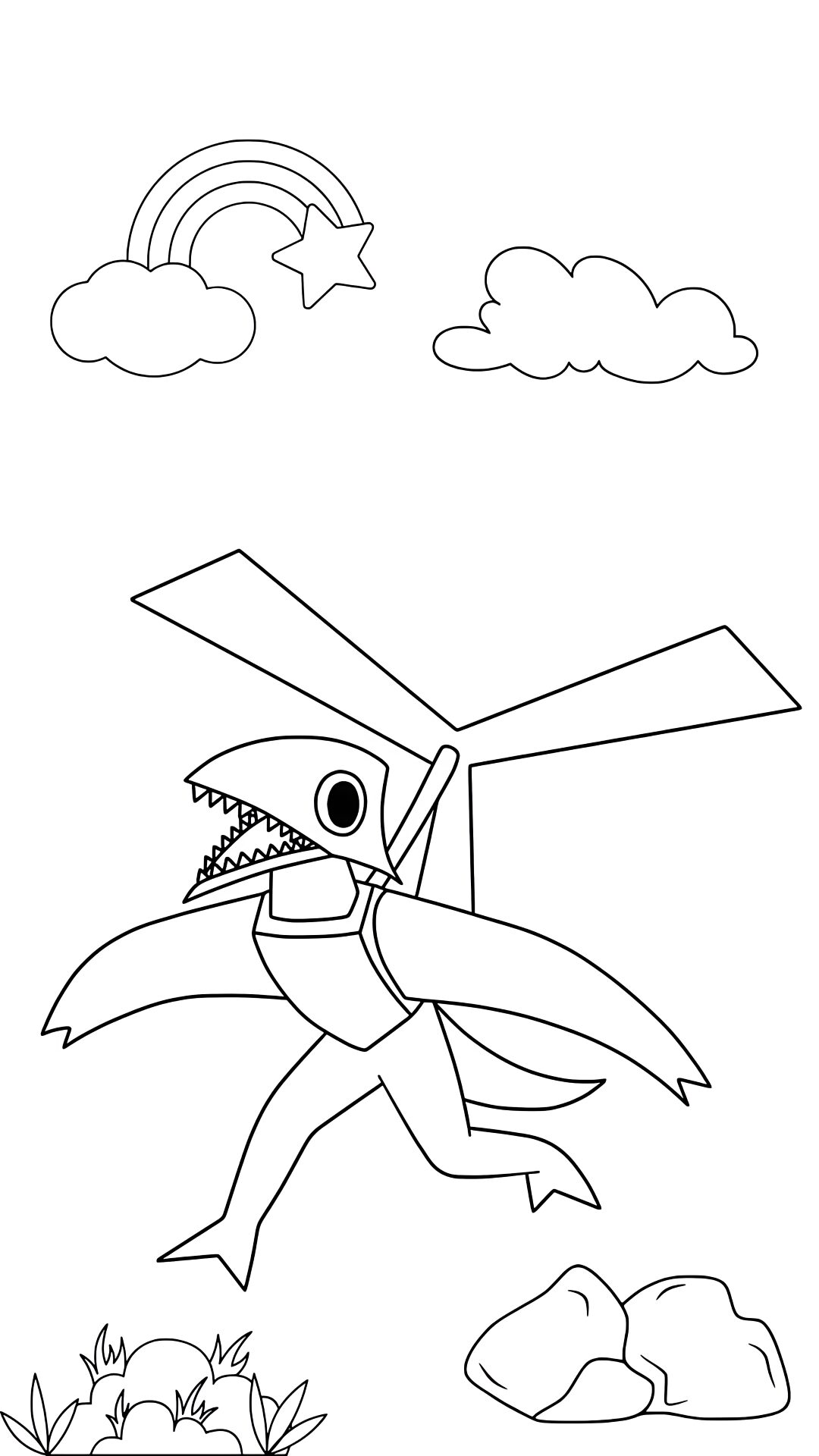 red rainbow friends da colorare