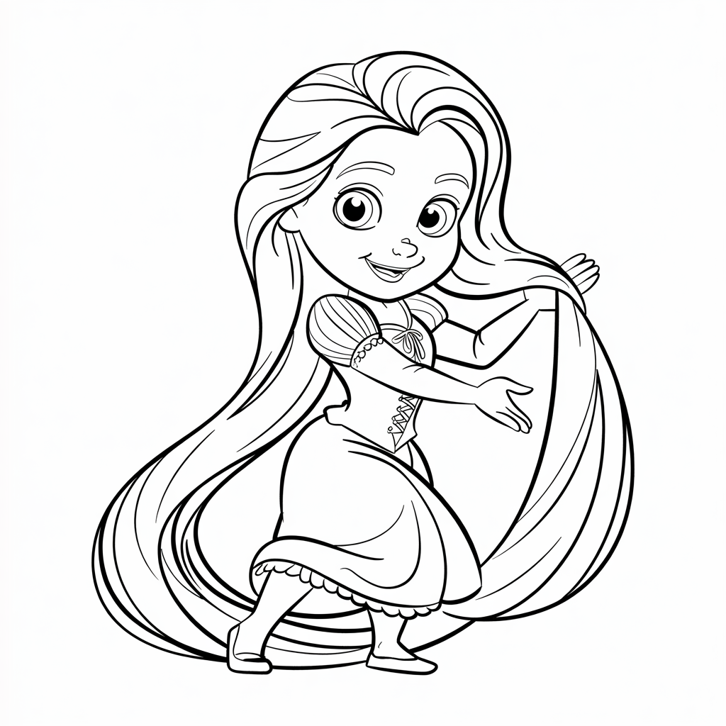 rapunzel disegno colorato