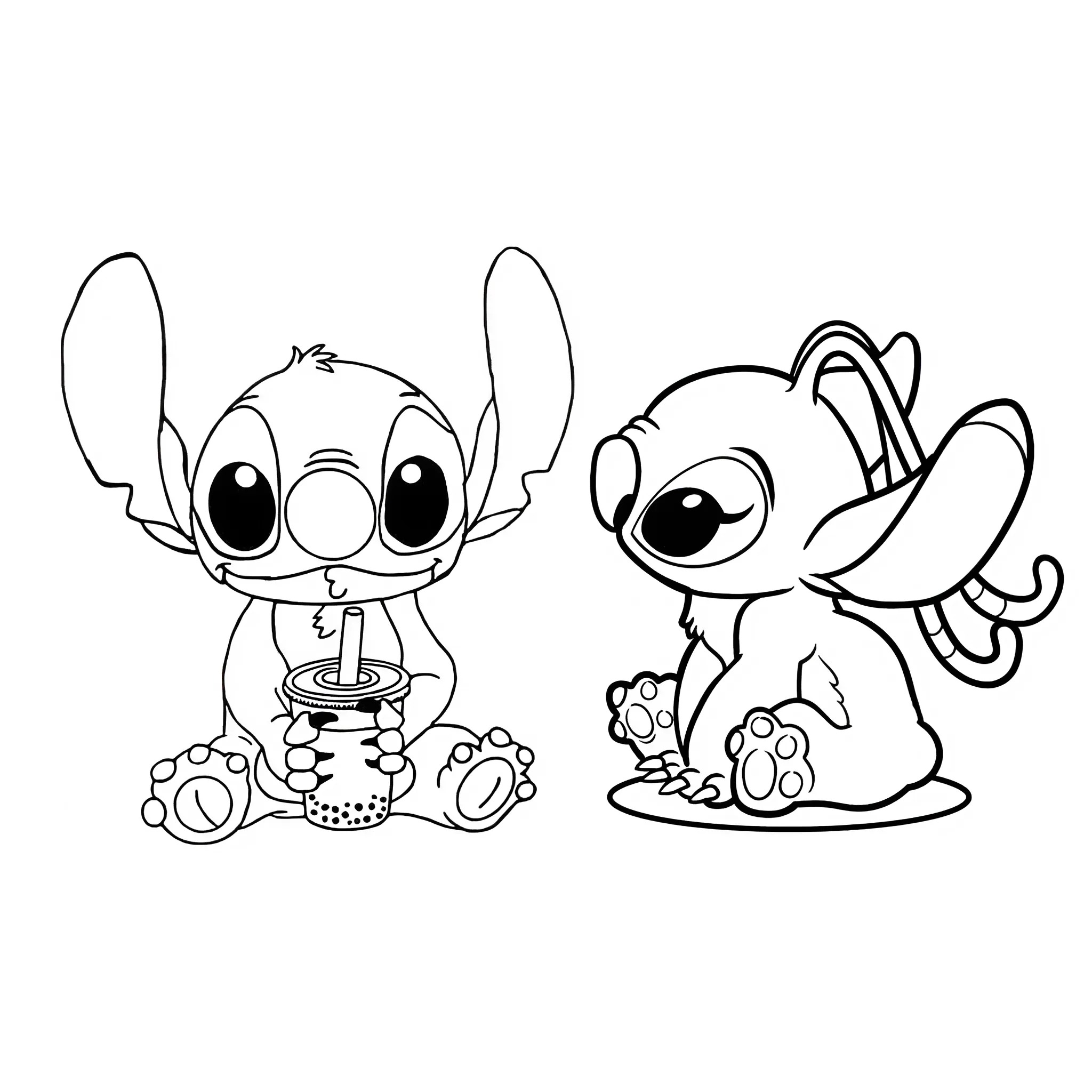 angel e stitch da colorare