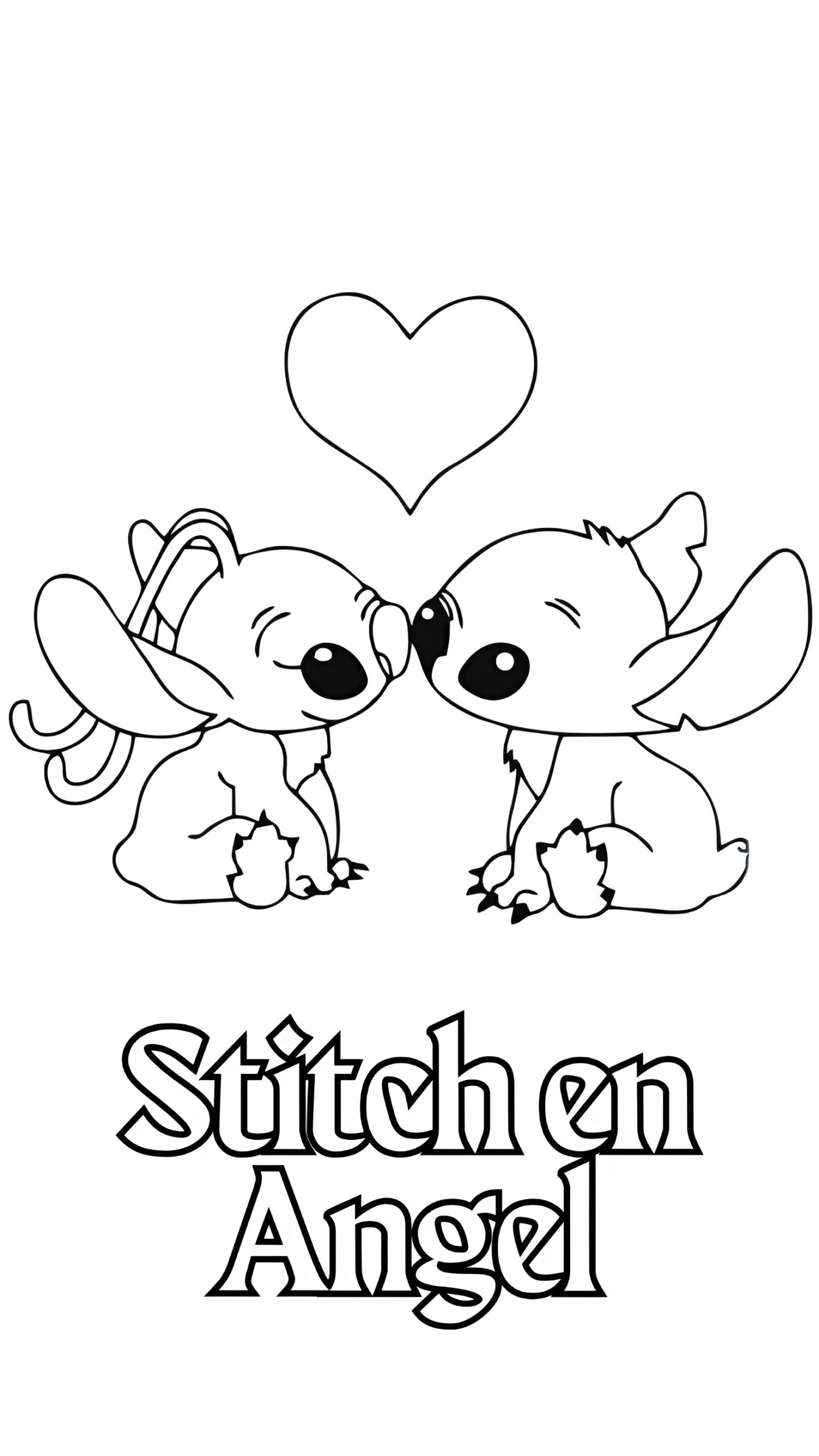 disegno di stitch e angel