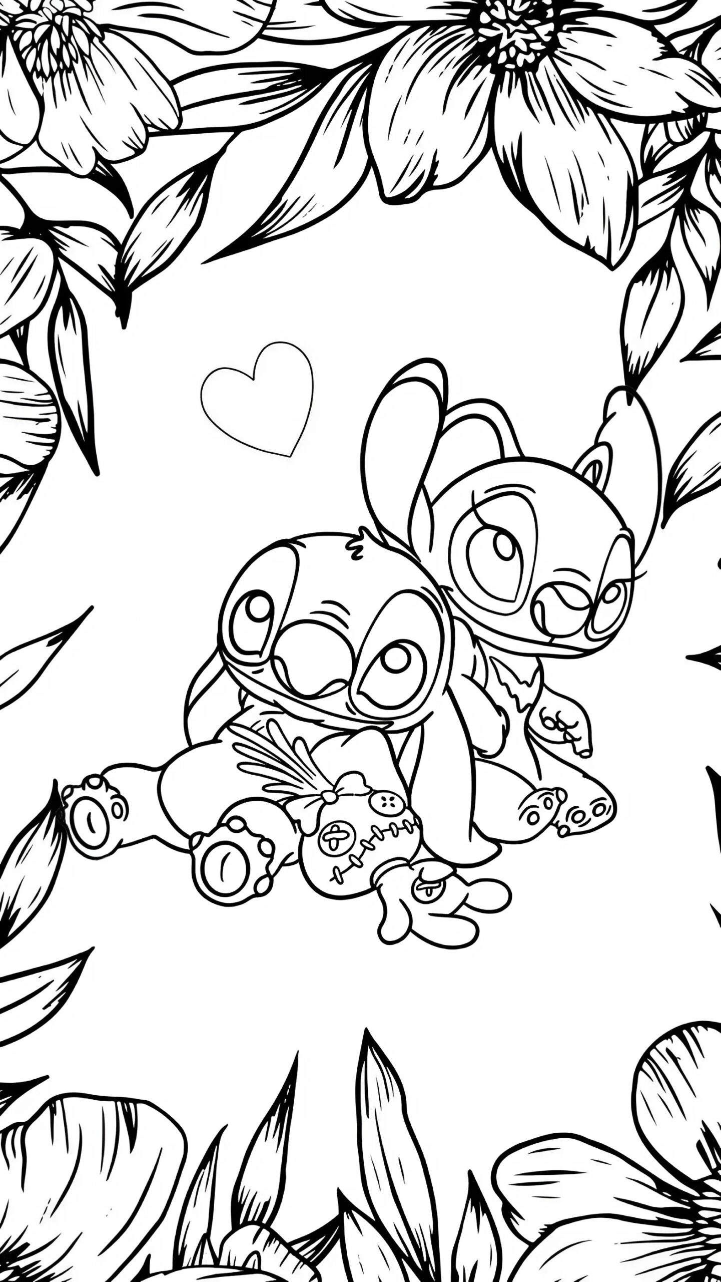 stitch e angel disegno da colorare