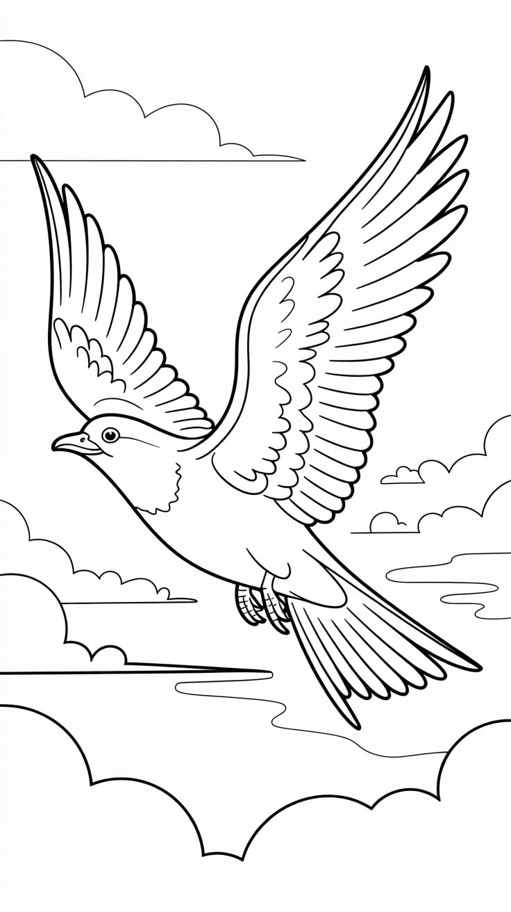 disegni uccelli in volo