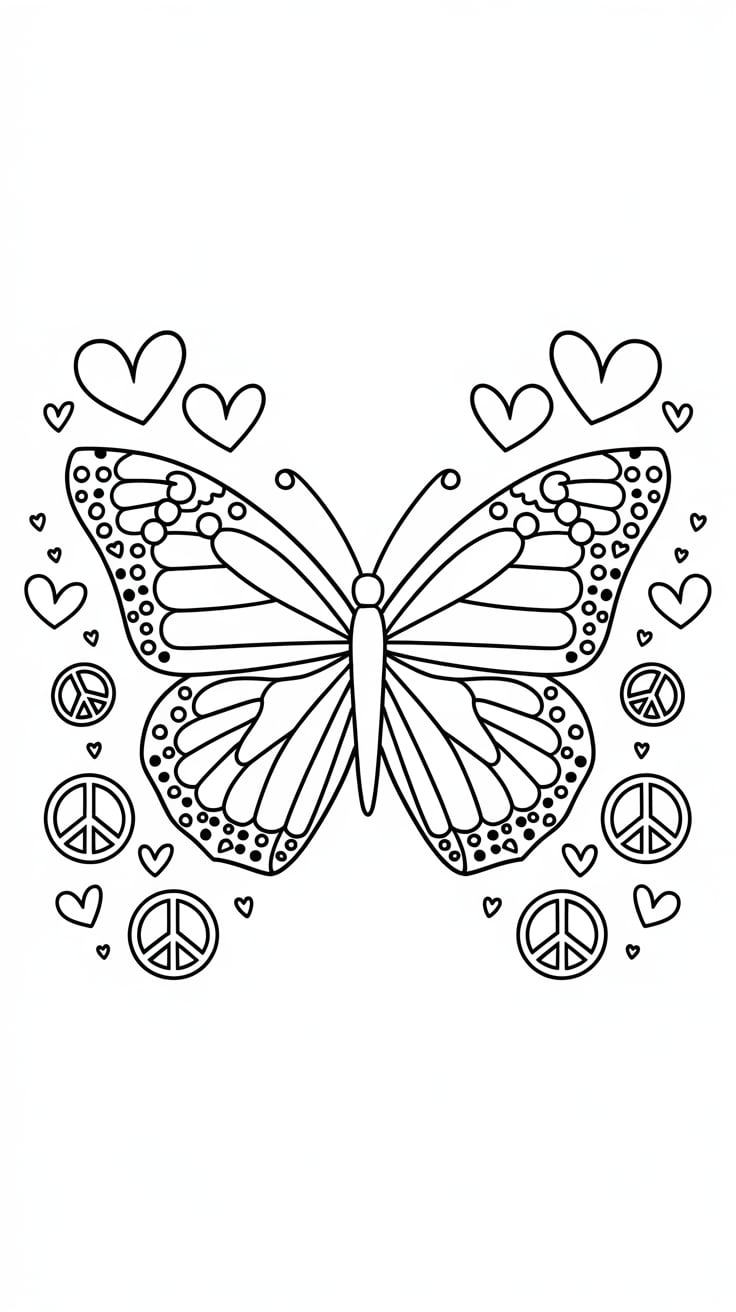 disegno di farfalla colorata