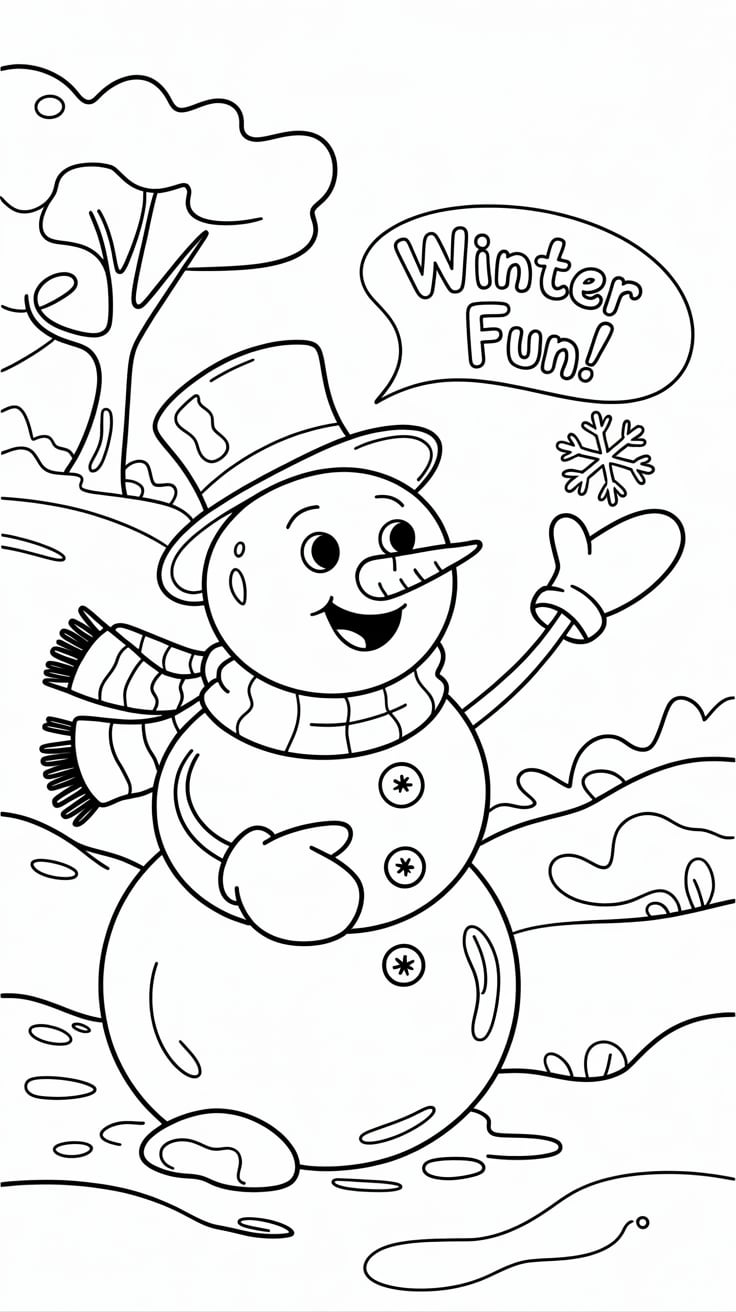 pupazzo di neve disegno